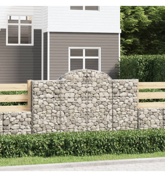 Paniers à gabions arqués 18 pcs 200x30x120/140 cm Fer galvanisé | Mobilier & Déco