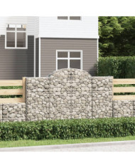 Paniers à gabions arqués 18 pcs 200x30x120/140 cm Fer galvanisé | Mobilier & Déco