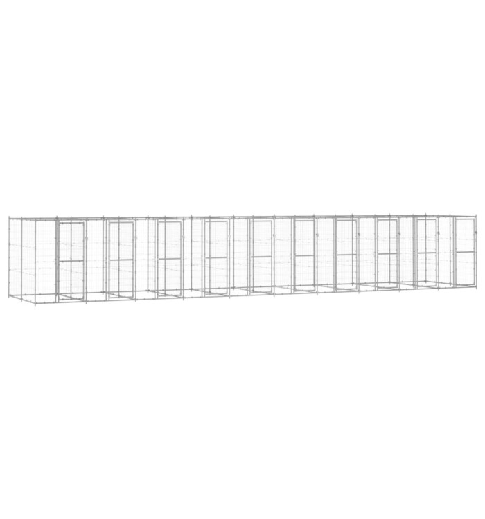 Chenil extérieur Acier galvanisé 24,2 m² | Mobilier & Déco
