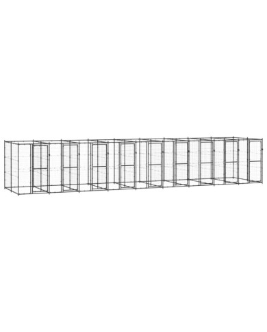 Chenil d'extérieur pour chiens Acier 21,78 m² | Mobilier & Déco