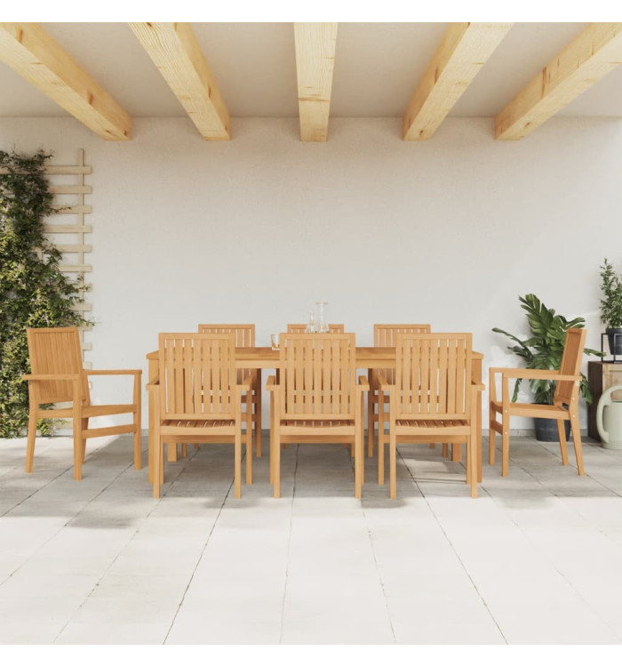 Ensemble à manger de jardin 9 pcs Bois de teck solide | Mobilier & Déco