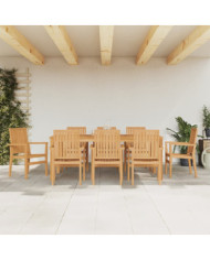 Ensemble à manger de jardin 9 pcs Bois de teck solide | Mobilier & Déco