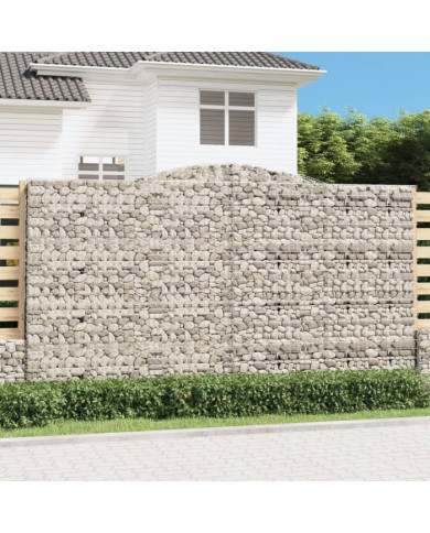 Paniers à gabions arqués 15 pcs 400x30x220/240 cm Fer galvanisé | Mobilier & Déco