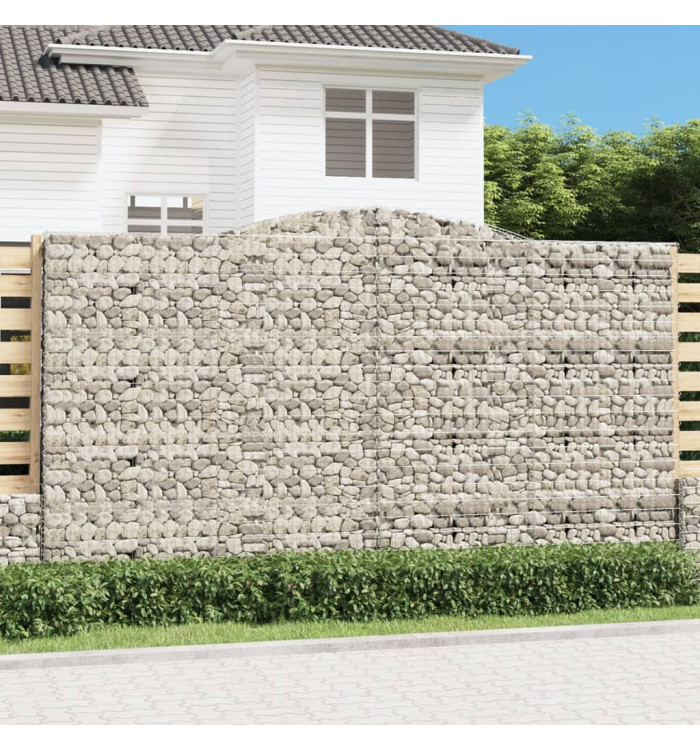 Paniers à gabions arqués 15 pcs 400x30x220/240 cm Fer galvanisé | Mobilier & Déco
