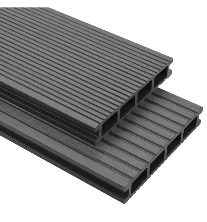 Panneaux de terrasse avec accessoires WPC 10 m² 2,2 m Gris | Mobilier & Déco