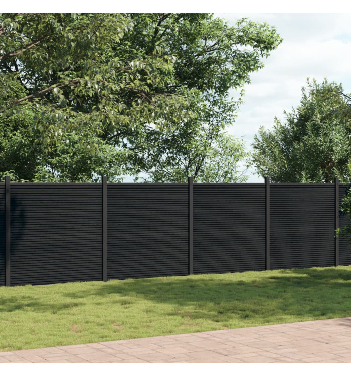 Panneau de clôture gris 699x186 cm WPC | Mobilier & Déco