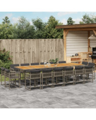 Ensemble à manger de jardin 17 pcs et coussins résine tressée | Mobilier & Déco