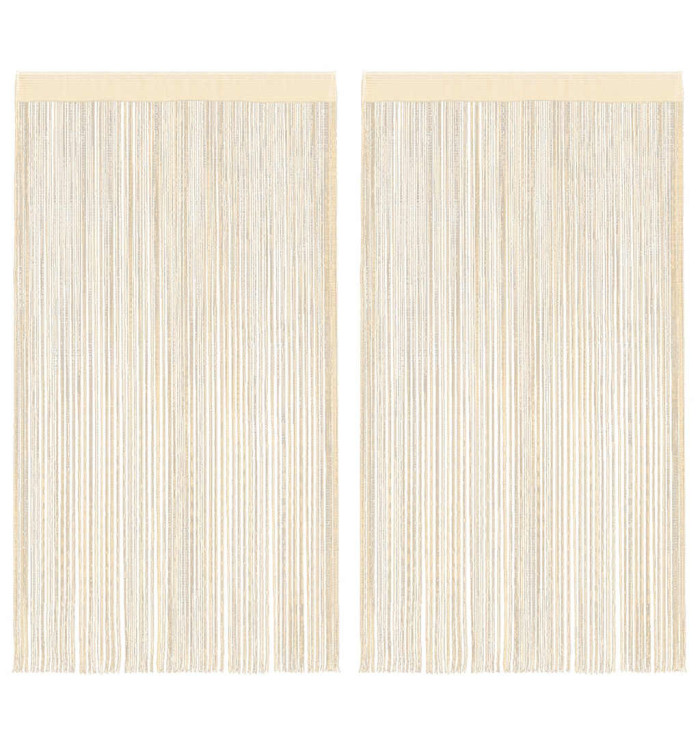 Rideau en fils 2 pcs 140 x 250 cm Crème | Mobilier & Déco