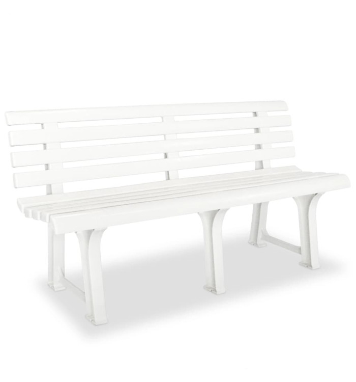 Banc de jardin 145,5 cm Plastique Blanc | Mobilier & Déco