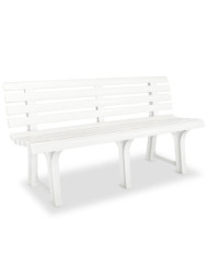 Banc de jardin 145,5 cm Plastique Blanc | Mobilier & Déco
