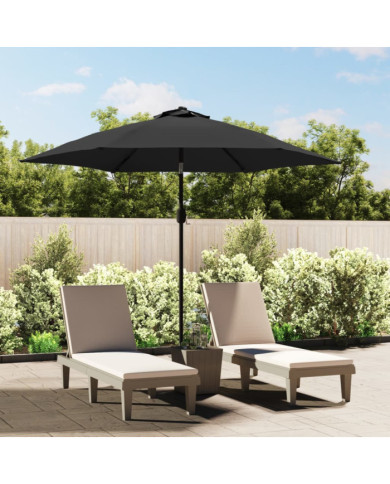 Parasol d'extérieur avec LED et mât en acier 300 cm Anthracite | Mobilier & Déco