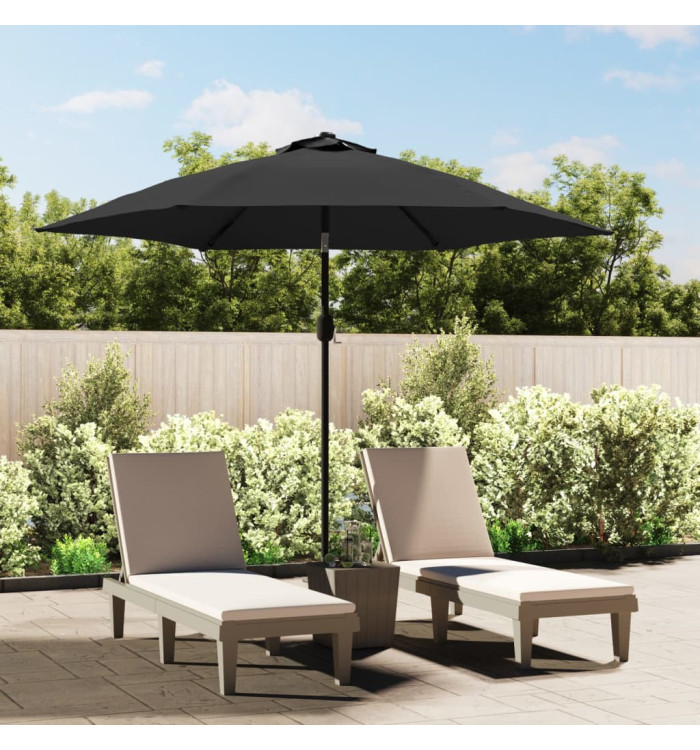 Parasol d'extérieur avec LED et mât en acier 300 cm Anthracite | Mobilier & Déco