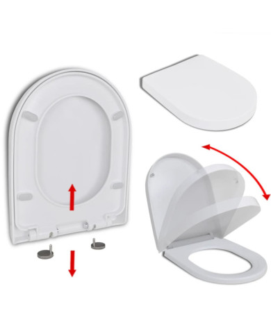Abattant WC à fermeture en douceur Libération rapide Carré | Mobilier & Déco