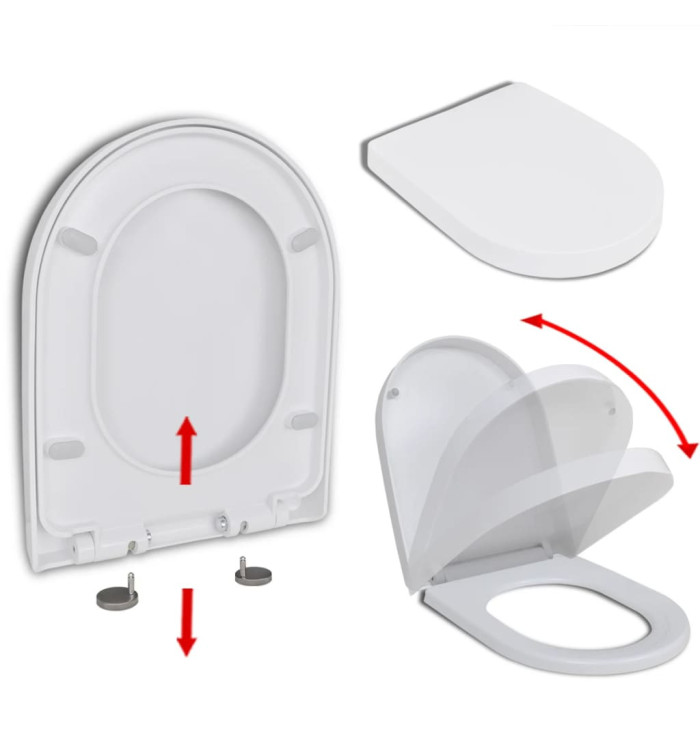 Abattant WC à fermeture en douceur Libération rapide Carré | Mobilier & Déco