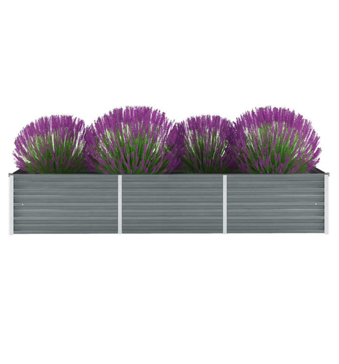 Lit surélevé de jardin Acier galvanisé 240x80x45 cm Gris | Mobilier & Déco