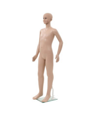 Mannequin enfant corps complet avec base verre Beige 140 cm | Mobilier & Déco