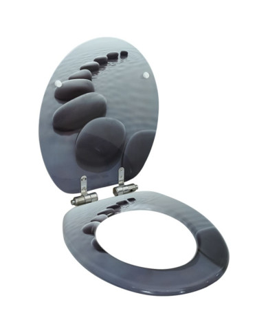 Siège de toilette MDF Couvercle à fermeture en douceur Pierres | Mobilier & Déco