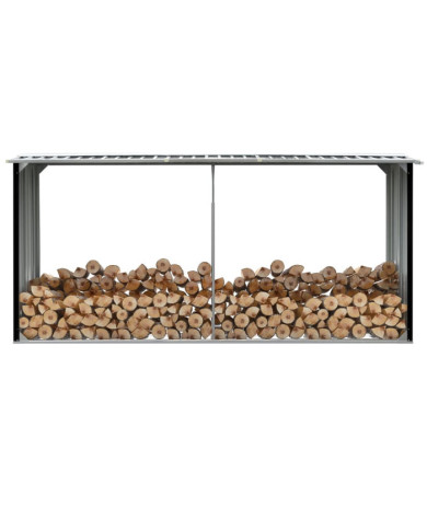 Abri de stockage à bois Acier galvanisé 330x92x153cm Anthracite | Mobilier & Déco