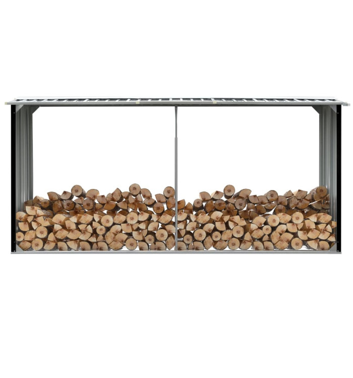 Abri de stockage à bois Acier galvanisé 330x92x153cm Anthracite | Mobilier & Déco