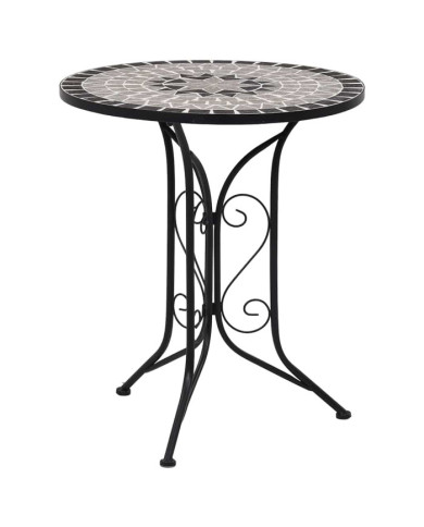 Table de bistro mosaïque Gris 60 cm Céramique | Mobilier & Déco