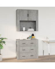 Armoire murale Gris béton 80x33x80 cm Bois d'ingénierie | Mobilier & Déco
