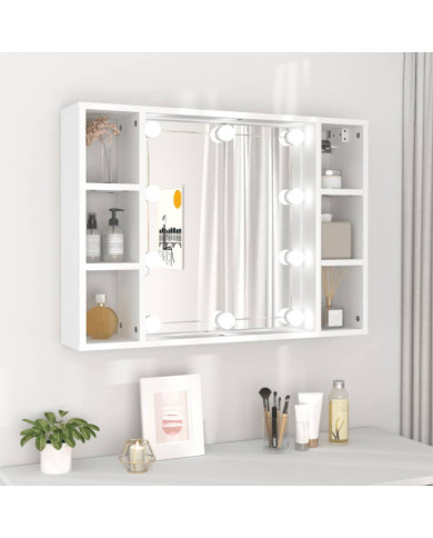 Armoire à miroir avec LED Blanc 76x15x55 cm | Mobilier & Déco