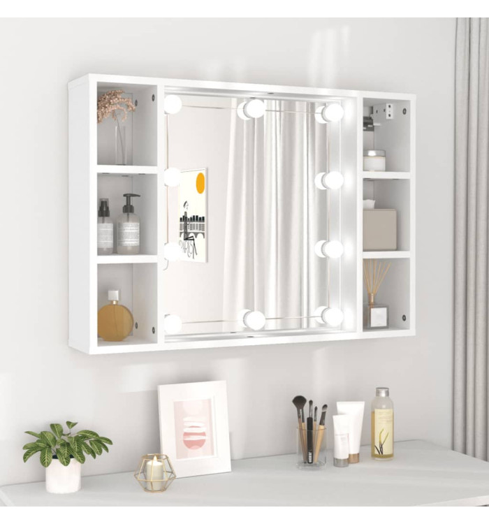 Armoire à miroir avec LED Blanc 76x15x55 cm | Mobilier & Déco