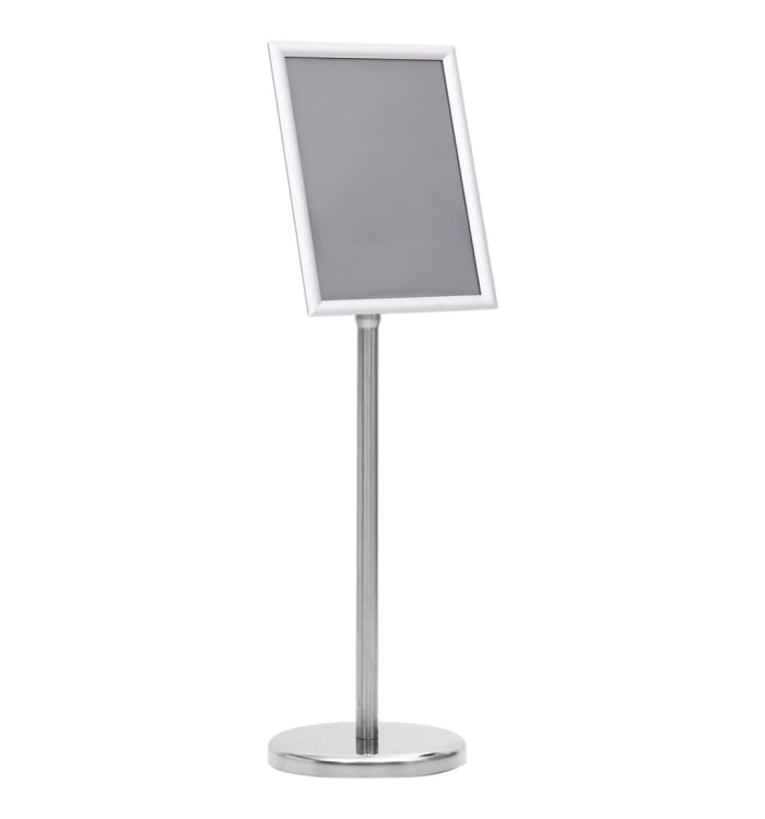 Support d'affiche A4 sur pied Argenté Alliage d'aluminium | Mobilier & Déco