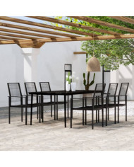 Ensemble à manger de jardin 7 pcs Noir | Mobilier & Déco