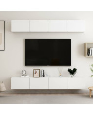 Meubles TV 4 pcs Blanc 100x30x30 cm Bois d'ingénierie | Mobilier & Déco
