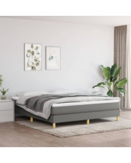 Cadre de lit sans matelas gris foncé 180x200 cm tissu | Mobilier & Déco