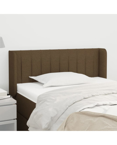 Tête de lit avec oreilles Marron Foncé 93x16x78/88 cm Tissu | Mobilier & Déco