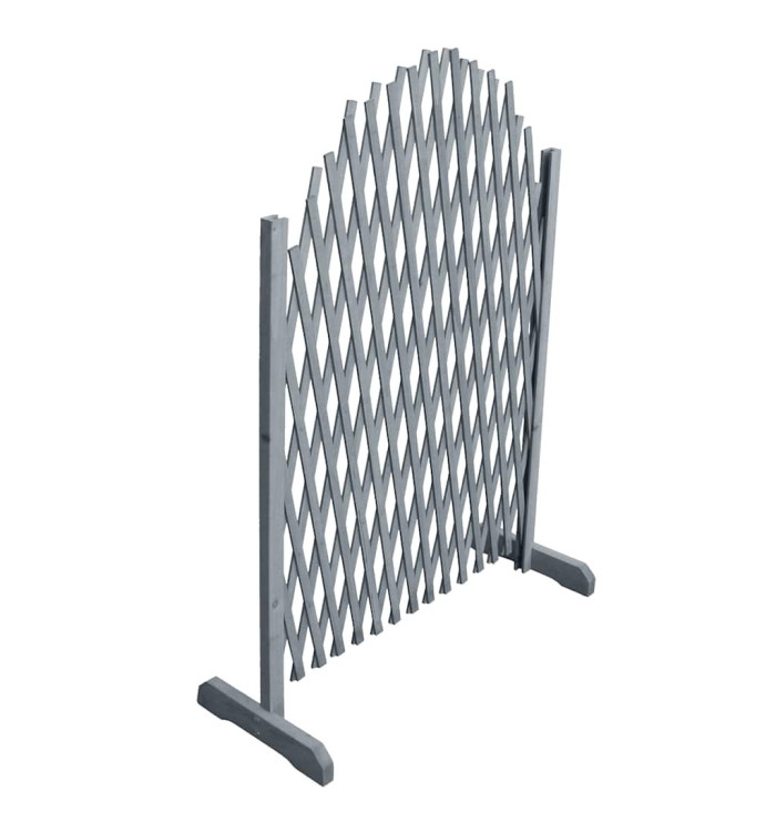 Clôture en treillis bois de sapin massif 1,8x1 m gris | Mobilier & Déco