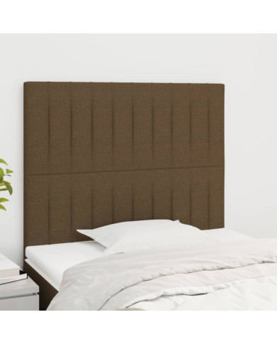 Têtes de lit 2 pcs Marron Foncé 100x5x78/88 cm Tissu | Mobilier & Déco