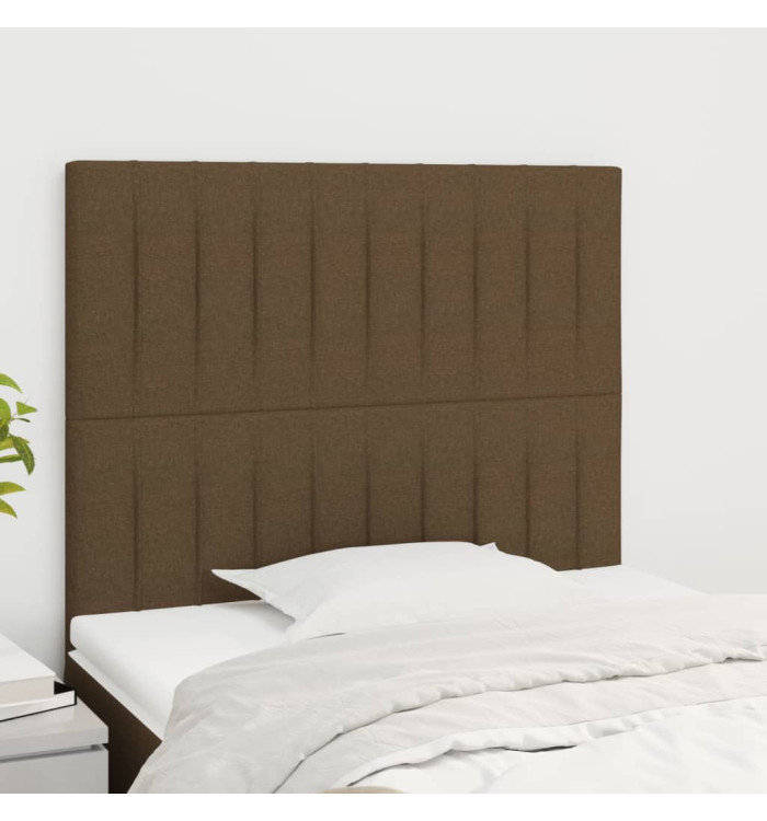 Têtes de lit 2 pcs Marron Foncé 100x5x78/88 cm Tissu | Mobilier & Déco