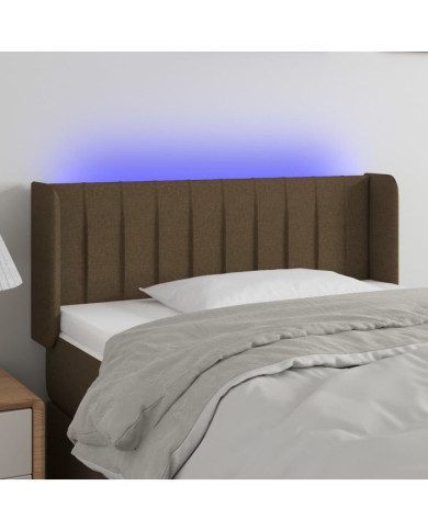 Tête de lit à LED Marron foncé 93x16x78/88 cm Tissu | Mobilier & Déco