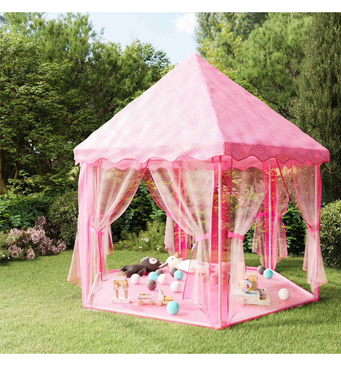 Tente de jeu princesse avec 250 balles Rose 133x140 cm | Mobilier & Déco