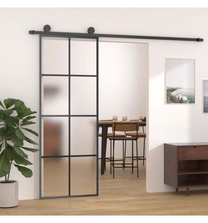 Porte coulissante avec kit de quincaillerie 76x205 cm Verre ESG | Mobilier & Déco