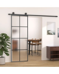 Porte coulissante avec kit de quincaillerie 76x205 cm Verre ESG | Mobilier & Déco