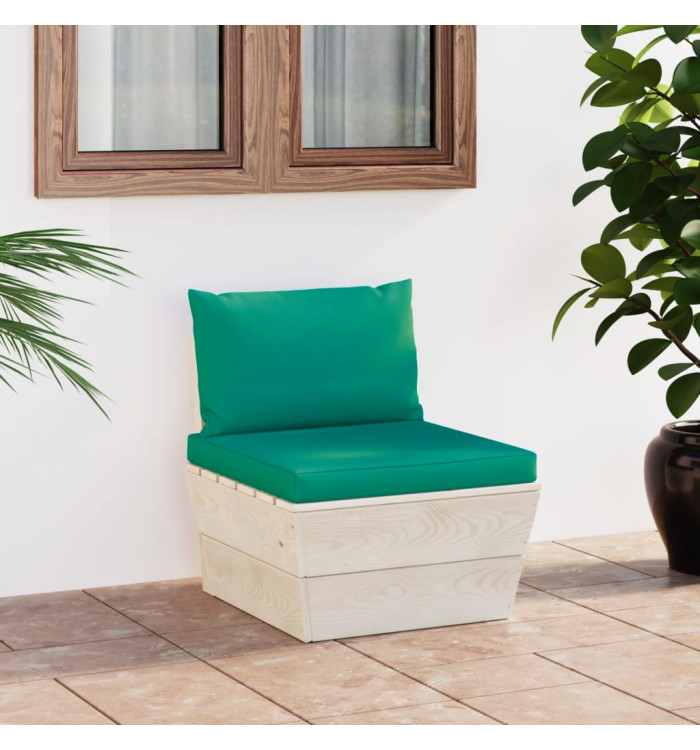 Canapé central palette de jardin avec coussins Épicéa imprégné | Mobilier & Déco