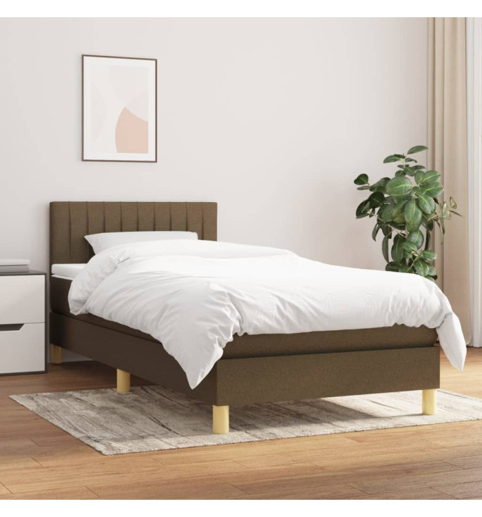 Sommier à lattes de lit avec matelas Marron foncé 90x200 cm | Mobilier & Déco