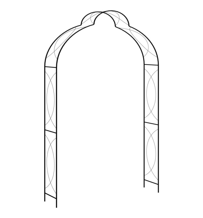 Voûte de jardin Noir 150x34x240 cm Fer | Mobilier & Déco