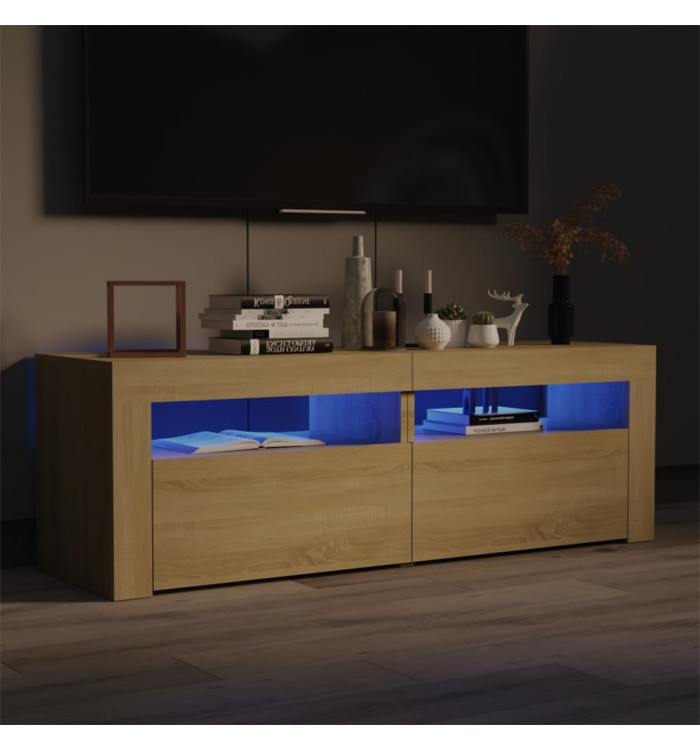 Meuble TV avec lumières LED chêne sonoma 120x35x40 cm | Mobilier & Déco