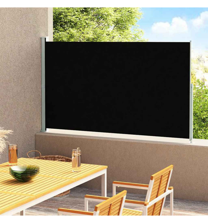 Auvent latéral rétractable de patio 220x300 cm Noir | Mobilier & Déco
