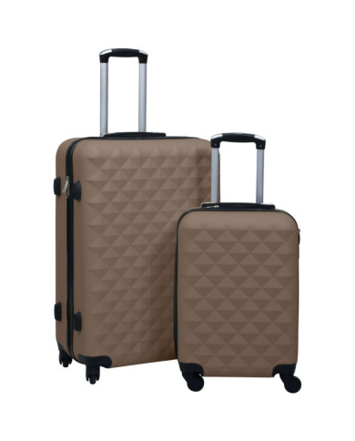 Ensemble de valises rigides 2 pcs Marron ABS | Mobilier & Déco
