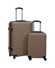 Ensemble de valises rigides 2 pcs Marron ABS | Mobilier & Déco