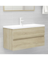 Armoire d'évier et lavabo intégré Chêne sonoma Bois ingénierie | Mobilier & Déco