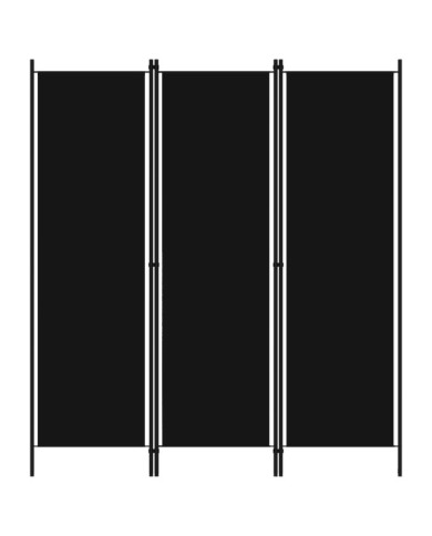 Cloison de séparation 3 panneaux Noir 150x180 cm | Mobilier & Déco