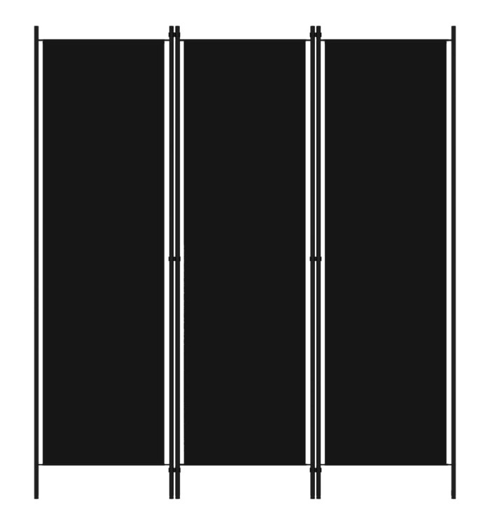 Cloison de séparation 3 panneaux Noir 150x180 cm | Mobilier & Déco