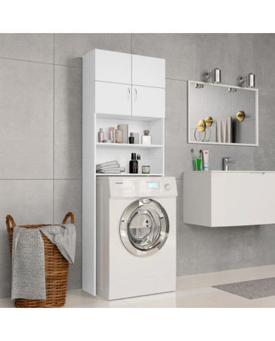 Meuble de machine à laver Blanc 64x25,5x190cm Bois d'ingénierie | Mobilier & Déco
